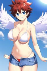 ai_generated angel angel_wings blue_eyes brown_hair female genderswap_(mtf) kid_icarus kid_icarus_uprising nai_diffusion nintendo pit pit_(kid_icarus) rule_63 stable_diffusion