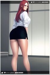 1girls ai_generated arched_back ass ass_in_dress back_view bare_legs bent_over big_ass big_butt blue_eyes bubble_ass curvaceous curvy curvy_body curvy_female curvy_figure dat_ass female female_focus female_only hourglass_figure large_ass light-skinned_female light_skin lips lipstick long_hair long_legs looking_back mature mature_female microskirt milf miniskirt mrvectorpath nai_diffusion naruto naruto_(series) naruto_shippuden pale-skinned_female pale_skin pencil_skirt pink_lips pink_lipstick pinup pose posing presenting_ass presenting_butt red_hair redhead secretary shirt short_skirt shounen_jump skirt solo solo_female solo_focus stable_diffusion standing thighs uzumaki_kushina voluptuous white_shirt wide_hips