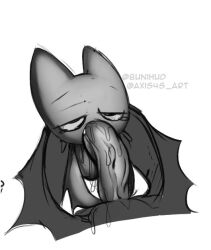 adorabat anthro axis4s bat bat_wings black_and_white blowjob bunihud fellatio female mao_mao:_heroes_of_pure_heart tagme