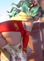 artnip ass big_ass clothing final_fantasy final_fantasy_vi green_hair ponytail terra_branford thong_panties tina_branford underwear