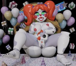 1girls 3d 3d_(artwork) baby_(fnafsl) barefoot breasts circus_baby circus_baby_(fnaf) clown_girl completely_nude completely_nude_female feet female female_only five_nights_at_freddy's five_nights_at_freddy's:_sister_location full_body green_eyes naked naked_female nipples nude nude_female robot robot_girl sister_location solo solo_female twintails ultrabreached white_skin