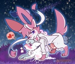 <3_eyes alolan_form alolan_vulpix ambiguous_penetration balls big_belly blue_eyes blue_inner_ear blue_paws blush blush_lines bodily_fluids bottomless breath clothed clothing cum cum_inside cum_on_ground cumflation duo eeveelution erection female feral fur genital_fluids genitals hair heart hi_res inflation justiceposting knot leaking_cum looking_back_at_partner male male/female mostly_nude naked nintendo nude one_eye_closed open_mouth outside_sex penetration penis pink_ears pink_hair pink_penis pink_tail pokemon pokemon_(species) purple_mouth regional_form_(pokemon) shirt shirt_only size_difference speech_bubble star sweat sweatdrop sylveon tears tears_of_pleasure toothy_grin topwear topwear_only video_games vulpix white_balls white_body white_clothing white_fur white_paws white_shirt white_topwear