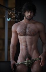 3d 3d_(artwork) bara carlos_oliveira hairy leonklover looking_at_viewer male male_only muscles muscular muscular_male penis_peek posing resident_evil teasing underwear_pull