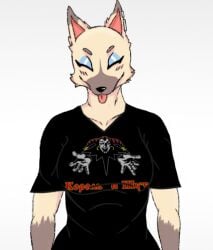 animal_crossing anthro breasts clothing cute earrings ears_up fur furry giorgio_117 giorgio_117(artist) korol_i_shut(band) nintendo nude russian russian_text shirt smile thong vivian_(animal_crossing) wolf