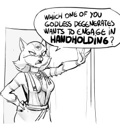 1girls ? anthro armlet bastet breasts cleavage dbaru dialogue domestic_cat doorway egyptian_mythology english_text feline female female_only flipped_hair front_view furry hand_on_hip highres large_breasts monochrome mummies_alive mythology necklace offering open_mouth pectoral_(jewelry) perky_breasts sharp_teeth sketch solo speech_bubble text upper_body vambraces