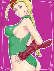 acid_(acid-field) ass breasts cammy_white cleavage female female_only human leotard nipples solo straight_hair street_fighter