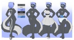 2018 4_toes 5_fingers anthro areola ass audrey_skunk big_breasts black_nose breasts clothed clothing color_swatch diaper dress female fur grey_fur grey_pussy hair hand_on_hip hands_on_hips heart_pattern hi_res infantilism long_tail looking_at_viewer mammal model_sheet multicolored_fur nipple_piercing nipples nude pawpads paws piercing pussy short_hair sideboob silvy_skunkette simple_background skunk smile solo strawberryneko toes two_tone_fur white_fur