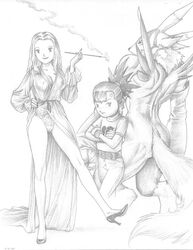 daughter digimon milf monochrome mother mother_and_daughter pandoras_box renamon rika_nonaka ruki_makino rumiko_makino rumiko_nonaka sketch tagme