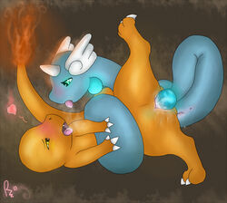 artist_request blush charmander color dragonair female female_only feral fire fur insertion interspecies multiple_females multiple_girls nintendo pokémon_(species) pokemon pokemon_rgby pussy_juice tagme tail tail_fire vulva yuri