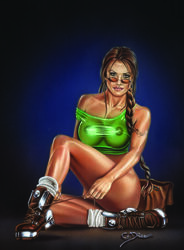 carlos_diez female female_only human lara_croft lara_croft_(classic) pinup solo tagme tomb_raider