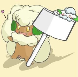 blush brown_skin color cottonee elfuun feral interspecies male monmen nude penis pokemon size_difference standing tagme whimsicott