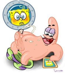 2boys being_watched cum_on_self cumshot erection gay handjob holding_penis looking_down looking_pleasured lying_on_back masturbation mouth_open orgasm_face orgasm_from_handjob pants_around_ankles patrick_star photo_(object) porthole sea_sponge smooth_skin spongebob_squarepants spongebob_squarepants_(character) starfish swimsuit_down tagme tfpurple tongue_in_mouth topless voyeur wide_eyes