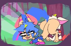 animated butt_in_face canid crown dialogue duo facesitting female feral forced forest humiliation insult male male/female mammal original_characters plant roksim sparkledog story story_in_description tree wide_hips