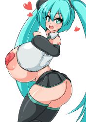 big_areola big_ass blue_eyes blue_hair hatsune_miku heart huge_breasts looking_at_viewer moyashi_udon open_mouth pasties puffy_nipples revealing_clothes smile twintails vocaloid