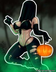 big_breasts girl halloween leather_pants long_glove nokk_(rainbow_six) quiet_(metal_gear)_(cosplay) rainbow_six rainbow_six_siege thespritelynfaun thick_thighs