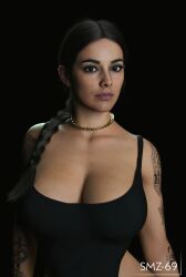 3d big_breasts braided_hair braided_ponytail call_of_duty cleavage smz-69 tagme tan-skin tan_skinned_female valeria_garza