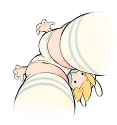 adventure_time ass between_legs breasts fionna_the_human_girl looking_down panties simx smile socks thigh_socks thighhighs wedgie white_panties white_socks