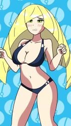 1girls 9:16 animated big_breasts bikini blonde_hair bouncing_breasts breasts chewihen cleavage dancing female female_only lusamine_(pokemon) meme pokemon pokemon_sm sad_cat_dance shorter_than_30_seconds solo sound vertical_video video