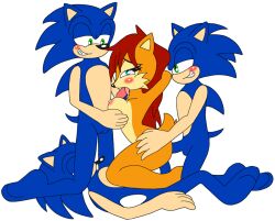 anal_sex boobjob boobjob_during_fellatio clones female foursome gangbang heart_eyes male male/male/male/female paizuri paizuri_fellatio sally_acorn sonic_(series) sonic_the_hedgehog sonic_the_hedgehog_(archie) sonic_the_hedgehog_(comics) sonic_the_hedgehog_(series) vaginal_sex