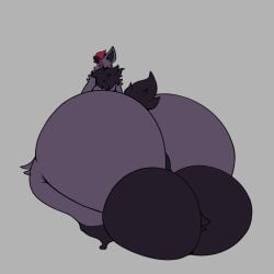 anthro big_ass bubble_butt colossal_ass femboy gigantic_ass gigantic_testicles huge_ass hyper_ass hyper_balls male muffyhecc muffyhecc_(character) pokémon_(species) pokemon pokemon_(species) thick_thighs wide_hips zorua