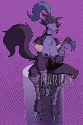 1girls alien alien_girl ben_10 ben_10_omniverse big_breasts breasts cartoon_network fanart female female_focus female_only furry loboan nipples open_clothes open_legs pinup tharrek tharrrek werewolf wolf wolf_ears wolf_girl wolf_humanoid wolf_tail