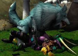 1boy 1girls animated animated blizzard_entertainment green_hair interspecies large_breasts mating_press primer_(artist) purple_skin sex vaginal_penetration vaginal_sex warcraft wolf world_of_warcraft ysera zoophilia