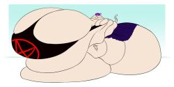 1girls anthro ass belly breast celeste_(mr-snacks) fat feline feline feline_humanoid female female_focus female_only furry goth goth_girl hips hyper hyper_ass hyper_breasts immobile large_ass large_breasts mr-snacks obese obese_female overweight overweight_female purple_hair red_eyes short_skirt skirt stomach tan_fur thick_thighs thighs wide_hips