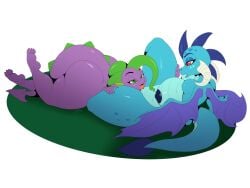 anthro barb_(mlp) barefoot cunnilingus dragon duo duo_female friendship_is_magic grabbing grabbing_legs hand_on_leg hands_on_legs huge_ass huge_breasts huge_butt large_breasts lesbian_sex looking_at_another looking_at_partner lying lying_down my_little_pony princess_ember_(mlp) rule_63 scalie smooth_skin spember spike_(mlp) spread_legs spreading suirano thick_thighs thunder_thighs yuri