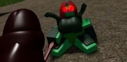 3d alternate_view armor big_ass big_breasts big_penis brute_(scp:_the_red_lake) dirt evil_grin forest grass grass_field green_skin grey_sky humanoid ivy_(scp:_the_red_lake) metal moosty nervous outside pussy_out red_eyes red_hair roblox roblox_game robloxian scp:_the_red_lake scp_foundation self_upload sitting sitting_on_ground stroking_penis tall vine_tentacles vines waist_length_hair