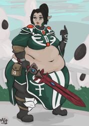 1girls aeldari dawn_of_war eldar farseer farseer_macha fat female female_only obese warhammer_(franchise) warhammer_40k weight_gain