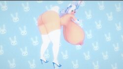 1girls 3d animated ass big_ass blue_clothing blue_eyes breasts bunny bunny_ears bunny_girl bunny_tail female female_only fluffy_ears fluffy_tail giant_breasts heels huge_breasts huge_nipples koikatsu light-skinned_female light_skin lipstick long_gloves long_hair massive_breasts massive_nipples mostly_nude mp4 music nipples nude nude_female pink_lipstick pinksloot solo sound sponty swinging_breasts thick_thighs thigh_highs video white_clothing white_hair