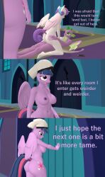 3d_(artwork) absurd_res alicorn anthro anthrofied ass big_breasts big_butt breasts comic cowgirl_position digital_media_(artwork) dragon english_text equid equine feathers female female_penetrated flurry_heart_(mlp) friendship_is_magic from_front_position group hasbro hi_res horn male male/female male_penetrating male_penetrating_female mammal my_little_pony nipples nude on_bottom on_top papadragon69 penetration purple_body purple_feathers sex smooth_skin spike_(mlp) text trio twilight_sparkle_(mlp) wings