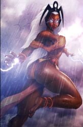 1girls anklet ass ass_focus barefoot big_ass big_butt d2kmax d2kprime dark-skinned_female dark_skin fat_ass fat_cheeks feet female female_only flying glowing_eyes heroine lightning loincloth long_hair marvel marvel_comics mutant nubian nubian_queen ororo_munroe queen savage_land soles solo storm_(x-men) superheroine tiara toes white_eyes white_hair white_pupils x-men