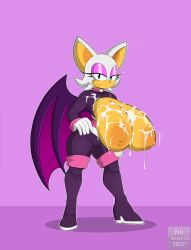 absurd_res anthro bedroom_eyes big_breasts bodily_fluids breasts chiropteran clothed clothing cum cum_on_breasts edit exposed_breasts female genital_fluids hand_on_hip hi_res huge_breasts mammal membrane_(anatomy) membranous_wings mklancer00 narrowed_eyes nipples purple_background rouge_the_bat rouge_the_bat_(heroes) sagging_breasts seductive sega simple_background solo sonic_(series) sonic_heroes sonic_the_hedgehog_(series) top_heavy wings