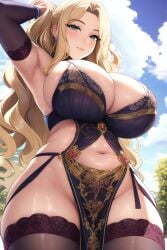 1girls :7 ai_generated big_breasts curvy_figure female female_only high_resolution highres looking_down_at_viewer nai_diffusion original solo stable_diffusion voluptuous_female