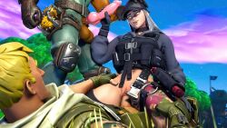 16:9 3d 3d_(artwork) 4k absurd_res anthro balls bodysuit bottomless brandi canid canine chigusa_(fortnite) clothed clothing combat_gear cowgirl_position digital_media_(artwork) epic_games erection female female_penetrated fennix_(fortnite) fortnite fox from_front_position fur genitals group group_sex hair handjob handwear hi_res hoodie human jonesy_(fortnite) male male/female male_penetrating male_penetrating_female mammal on_bottom on_top orange_body orange_fur penetration penile penis pussy sex skinsuit source_filmmaker tattoo threesome tight_clothing topwear trio vest video_games widescreen