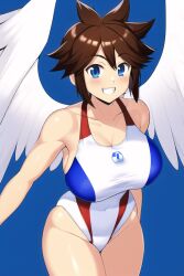 ai_generated angel angel_wings blue_eyes brown_hair female genderswap_(mtf) kid_icarus kid_icarus_uprising nai_diffusion nintendo pit pit_(kid_icarus) rule_63 stable_diffusion