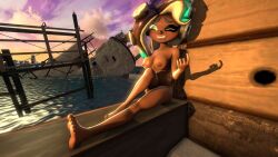 3d breasts dark-skinned_female female_only lusty_sfm marina_(splatoon) smiling splatoon splatoon_(series) splatoon_2 tentacle_hair