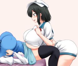 1futa 1girls 2020 arched_back big_breasts bimbo black_hair breast_size_difference breasts clothed clothed_paizuri clothed_sex clothing duo faceless faceless_character faceless_futanari female female_focus futa_on_female futanari gigantic_breasts hat higher_resolution_duplicate huge_breasts hyper_breasts kogasa_tatara large_breasts light-skinned_female light-skinned_futanari massive_breasts minamitsu_murasa mostly_clothed on_back paizuri paizuri_under_clothes parmiria sex short_hair side_view touhou underboob