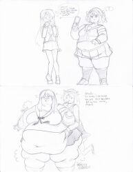 2girls asahina_mikuru female female_only mikuru_asahina overweight overweight_female reality_warping suzumiya_haruhi suzumiya_haruhi_no_yuuutsu weight_gain