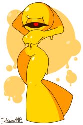 armpits breasts goo_creature mega_man mega_man(classic) melting nocklepie red_eye rule_63 slime slime_girl wide_hips yellow_body yellow_devil yellow_skin