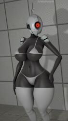 1girls 3d 3d_(artwork) 4k ass automated_turret big_ass big_breasts bikini bikini_bottom bikini_top black_skin bodysuit breasts dark-skinned_female dark_skin helmet huge_ass huge_breasts human humanoid portal_(series) portal_2 red_eyes robot robot_girl robot_humanoid self_upload sentry_turret soldierhunterm solo_female source_filmmaker thick_thighs turret turret_(portal) turret_gal_(soldierhunterm) valve