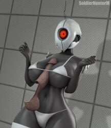 1girls 3d 3d_(artwork) 4k ass automated_turret big_ass big_breasts bikini bikini_bottom bikini_top black_skin bodysuit breasts dark-skinned_female dark_skin gun helmet huge_ass huge_breasts human humanoid penis penis_on_breast portal_(series) portal_2 red_eyes robot robot_girl robot_humanoid self_upload sentry_turret soldierhunterm solo_female source_filmmaker thick_thighs turret turret_(portal) turret_gal_(soldierhunterm) valve