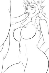 breasts female female_focus grand_chase male naamah naamah_(grand_chase) nipples penis sketch thick_thighs thighs