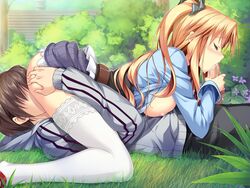 69 blonde_hair blush breasts censored erect! fellatio game_cg hair nipples oral penis piromizu tiana_jill_lilithtia