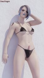 2022 3d apex_legends big_penis blender_(software) blue_eyes blue_hair bra catalyst_(apex_legends) clothed clothing dickgirl erection futa_only futanari gynomorph human light_skin medium_breasts mostly_nude panties penis penis_out short_hair solo standing tattoo two_tone_hair vonsvaigen