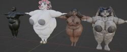 3d 3d_model 4girls beware_the_shadowcatcher big_ass big_belly big_breasts female_only mama_rabbit_(tmftw) maude_(bts) overweight overweight_female sam_(bts) shadow_woman the_man_from_the_window thick_thighs wide_hips zed_technician_games