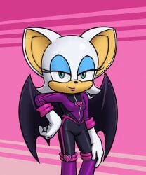 1girls animated anthro bat bouncing_breasts breasts cleavage female female_only fur huge_breasts makeup mario-grant rouge_the_bat sega solo solo_female sonic_(series) undressing video_games