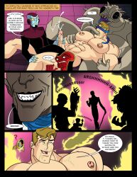 5boys ? alien big_pecs blonde_hair blowjob blowjob_face blue_eyes boner booster_gold caught_in_the_act comic crucifer_(dc) cum cum_dripping_down_chin cum_on_face cum_on_pec cumming cumshot dc dc_comics dialogue drunk english_text erect_nipples erect_penis erection face_fucking fangs gay gay_blowjob gay_handjob gay_sex handjob hard_on immolation interspecies jerking jerking_off jerkingoff male male_only masturbating_other mchlsctt709 michael_carter muscles muscular muscular_male oral oral_sex orgasm_from_handjob pecs rescued skeets tentacle_in_mouth tongue_around_head tongue_covering_eyes veiny_penis