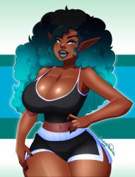 1girls big_breasts breasts brown_body brown_skin busty candy_bandit cleavage commission curvaceous curvy cute dark-skinned_female dark_skin digital_media_(artwork) elf elf_ears elf_female eyebrows eyelashes eyes female female_focus female_only hair hips hourglass_figure huge_breasts ladycandy2011 large_breasts legs lips long_ears original original_character pointy_ears request thick thick_legs thick_lips thick_thighs thighs top_heavy upper_body voluptuous waist wide_hips